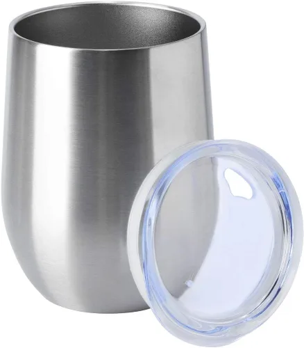 Vista 16 de HASLE OUTFITTERS Vaso de vino de 12 onzas con tapa, copas de vino sin tallo, tazas de viaje al vacío de doble pared, taza de café de acero Acero