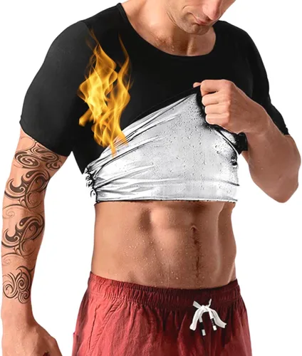 Vista 4 de Nano Hertz Sauna Traje de Sudor para Pérdida de Peso Shapewear Top Camisa Chaleco de Cintura Entrenamiento Entrenamiento Ejercicio Fitness Gimnasio