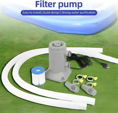 Vista 4 de Kavolet Bomba de filtro de piscina, bomba de filtro de cartucho para piscinas sobre el suelo 530 GPH 250L/H Tasa de flujo de bajo ruido mejorada