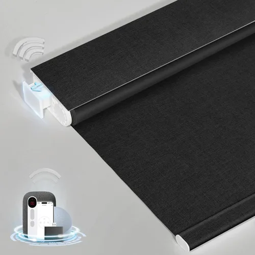 Vista 10 de Persianas motorizadas inteligentes con control remoto, persianas enrollables automáticas sin taladro, persianas eléctricas opacas para ventanas