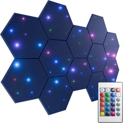 Vista 9 de ZenSonic Paquete de 12 paneles de espuma autoadhesivos a prueba de sonido para paredes de 12 x 10 x 0.4 pulgadas, paneles acústicos hexagonales