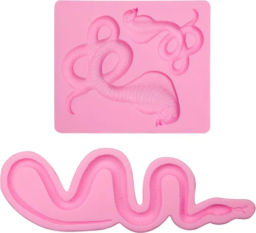 Vista 9 de Moldes de silicona de serpiente, molde para hornear chocolate cobra para decoración de pasteles de Halloween, dulces, azúcar, manualidades, pasta