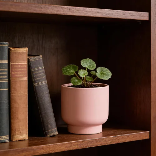 Vista 6 de LB 4.3 Inch Pink Ceramic Flower Plant Pot, Small Succulent Planters Rosa