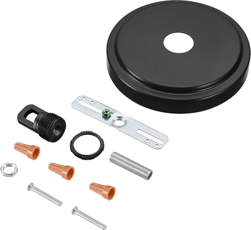 Vista 24 de Aspen Creative 21508-11 - Kit de lámpara de araña de transición y toldo con bucle para cuello, bronce aceitado, diámetro de 5-1/2 pulgadas, orificio
