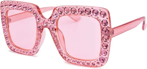 Vista 4 de Elton - Gafas de sol cuadradas con diamantes de imitación de gran