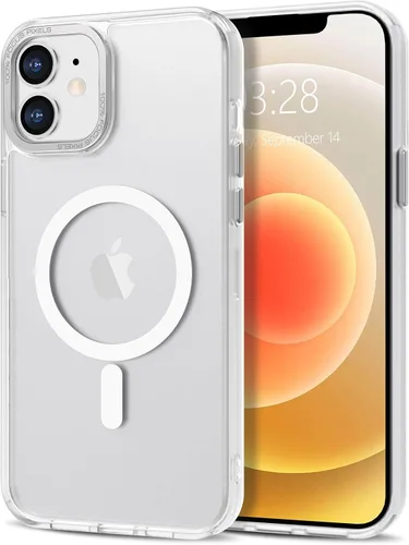 Vista 105 de Anuck - Funda magnética para iPhone 11 compatible con MagSafe, carcasa trasera mate translúcida dura, borde de TPU, delgada, resistente a impactos