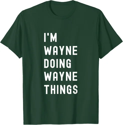 Vista 64 de Camiseta I'm Wayne Doing Wayne Things, Negro