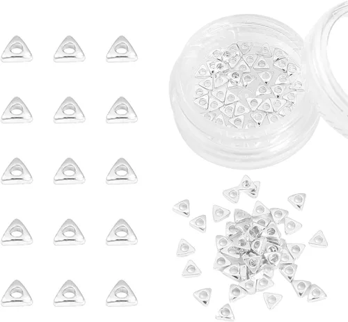 Vista 22 de BEADIA Cuentas espaciadoras triangulares chapadas en oro de 14 quilates, 0.098 x 0.059 in, 50 unidades para hacer joyas, no se deslustran
