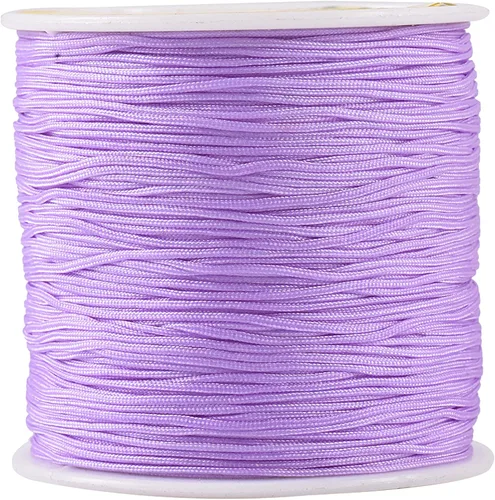 Vista 115 de KONMAY 1 rollo de cuerda de nailon de 150 yardas, trenzado de 0.016 in de nailon Shamballa Macramé/cordón de cuentas, cordón de nudo chino, cuerda