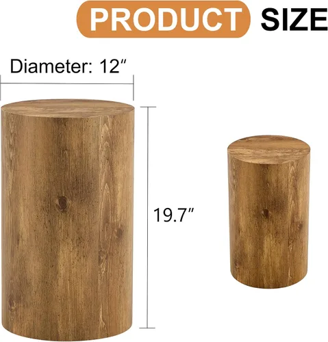 Vista 2 de WILLIAMSPACE Mesa auxiliar redonda de 12 pulgadas, moderna mesa auxiliar de madera circular pequeña mesa de cóctel para espacios pequeños, mesa