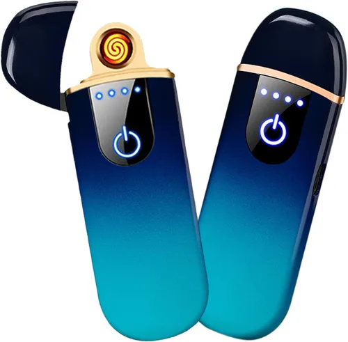 Vista 13 de Encendedor electrónico, encendedor eléctrico inteligente, mini encendedor recargable USB con ignición táctil de doble lado, encendedor sin llama a