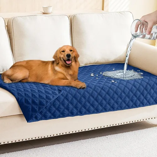 Vista 187 de Smiry Funda Impermeable para Cama de Perro Manta para Mascotas, Manta Suave y Lavable para Perros para Muebles Cama Sofá Sofá Reversible, a Cuadros