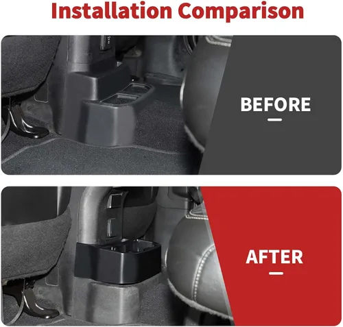 Vista 2 de Portavasos trasero apto para Jeep Wrangler JL JLU y Gladiator JT 2018-2026, caja de almacenamiento para asiento trasero, bandeja organizadora