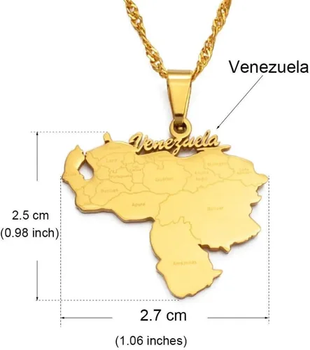 Vista 4 de Collar con mapa de Venezuela