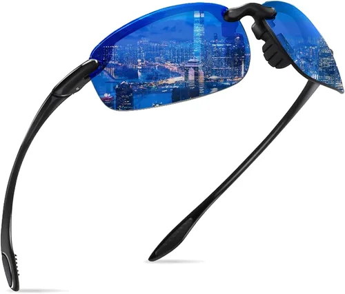 Vista 21 de WISTON Lentes de sol polarizados deportivos para hombres y mujeres, marco sin montura Tr90 para correr, pescar, béisbol, conducir, W8001