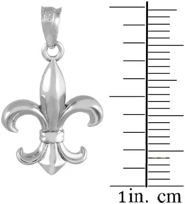 Vista 3 de Collar con colgante de plata de ley de FDJ con diseño de flor de lis