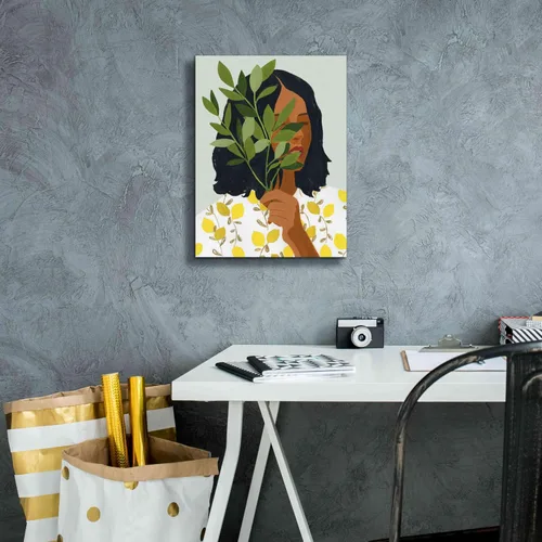Vista 7 de Epic Graffiti 'Botany Portrait I' de Victoria Barnes, arte de pared en lienzo Giclée, 12 x 16 pulgadas