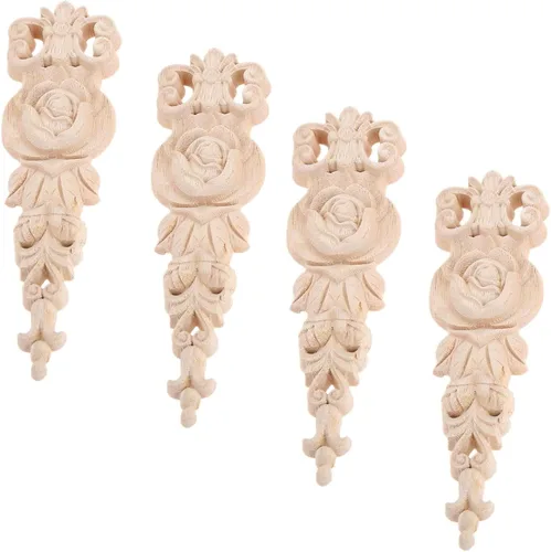 Vista 10 de 4PCS madera tallada Onlay Appliques DIY decoración de muebles, 05