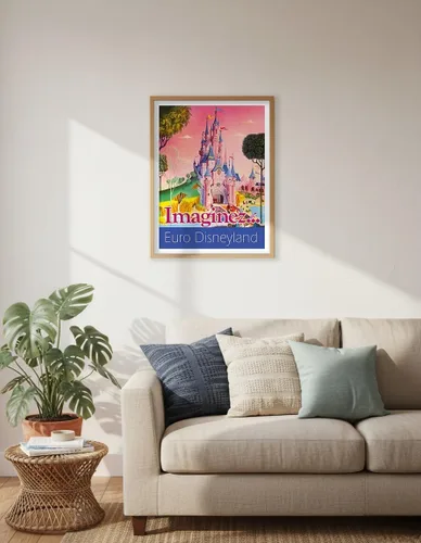 Vista 6 de Euro Disneyland - Paris France - Imaginez (Imagine) - Póster de viaje vintage c.1990s - Impresión artística maestra (sin marco) de 6 x 9 pulgadas
