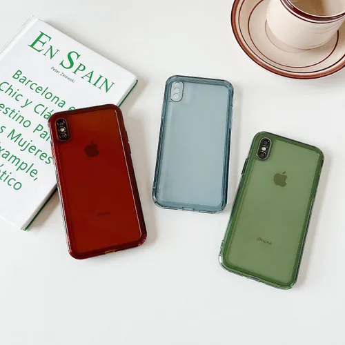Vista 2 de ZTOFERA Funda para iPhone X,Claro Silicona Suave Protector De Parachoques Retro Color Transparente A Prueba De Golpes Caja Del Teléfono - Verde