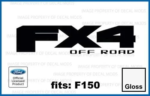 Vista 5 de FX4 Offroad Black (brillo) Calcomanías adhesivas compatibles con Ford F150 troquelado (2015-2020) - CB_Solid (juego de 2) con licencia oficial Negro