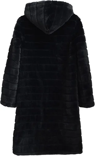 Vista 3 de SNKSDGM Abrigos de invierno con capucha para mujer, abrigos largos de invierno con forro polar grueso para mujer, Blanco