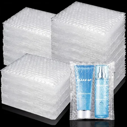 Vista 10 de 500 bolsas de burbujas – 3.15 x 4 pulgadas bolsas de burbujas transparentes para pequeñas empresas mudanzas de envíos y almacenamiento de embalaje