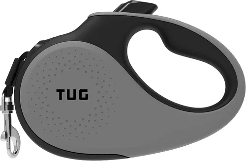 Vista 21 de TUG Monochrome XL 360° Correa retráctil libre de enredos para perros 26 pies de cinta de nailon resistente Freno de una sola mano, pausa y Negro
