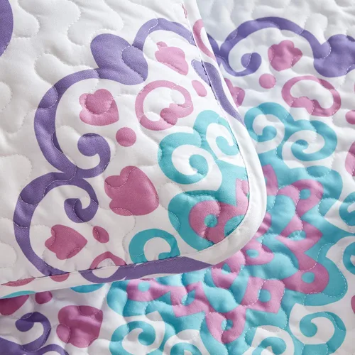Vista 6 de SLEEP ZONE Juego de edredón estampado de 3 piezas, tamaño matrimonial/queen, juego de ropa de cama reversible ligero para todas las estaciones