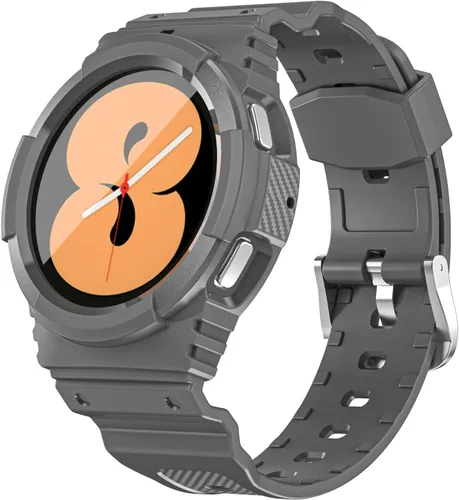 Vista 7 de Correa resistente para Samsung Galaxy Watch 4 Classic de 1.575 pulgadas con accesorios de parachoques, funda protectora deportiva a prueba