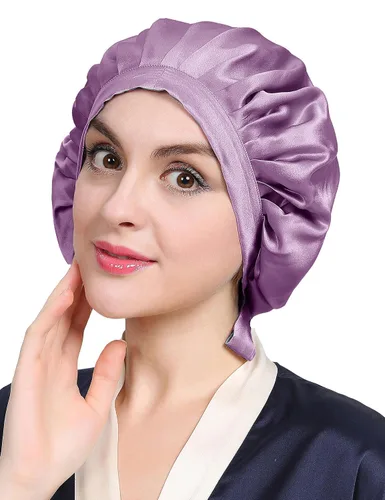 Vista 20 de LilySilk Gorro 100% de seda de morera, gorro de seda para dormir, ajustable para dormir, Verde aguacate