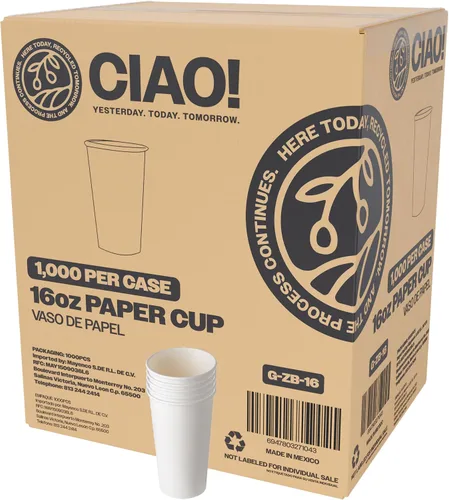 Vista 13 de CIAO! Taza de café de 8 onzas con tapa de cúpula negra, (80 mm) 1,000 unidades Negro (black Lids)