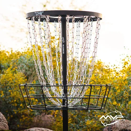 Vista 6 de MVP Disc Sports Black Hole Lite, cesta portátil de 24 cadenas con disco para básquet y golf