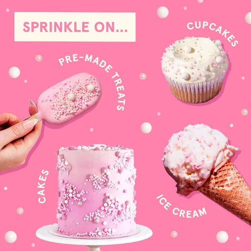 Vista 5 de Fancy Sprinkles Bubble Bath - Gránulos rosa y blanco pastel, 1 paquete