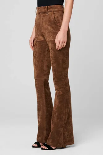Vista 2 de BLANKNYC Ropa de lujo para mujer, pantalón acampanado de pana de gala ancha de cuero vegano