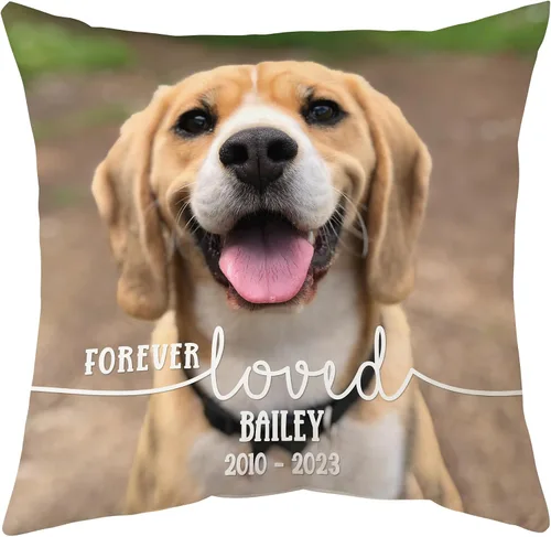 Vista 13 de Hyturtle Almohada personalizada conmemorativa de condolencia con inserción - 12"x12" impresa por ambas caras con nombre personalizado y foto