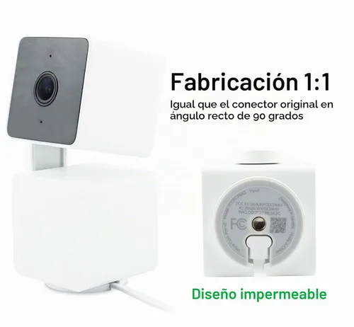 Vista 3 de LEFXMOPHY Cable de alimentación de 30 pies para WYZE Cam Pan V3 Conector en forma de L de 90 grados Micro USB Cable de extensión de ángulo recto 30FT
