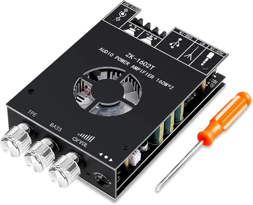 Vista 12 de Daakro 2 unidades ZK-1001U Mono Bluetooth Amplificador Board w/TWS, 100W Pico Power Home Audio Amplificador de Audio, Amplio Voltaje Entrada 9-24V