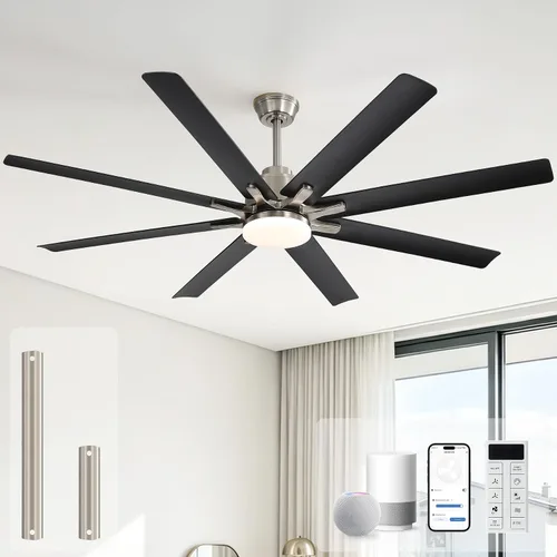 Vista 10 de Sofucor - Ventiladores de techo de 52 pulgadas con luces, ventilador de techo inteligente para interior/exterior con control remoto, funciona