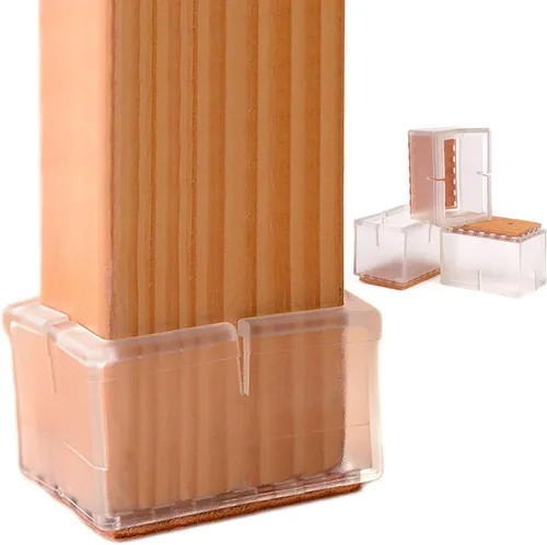 Vista 7 de Protectores de suelo para patas de silla, ajuste rectangular, longitud de 1-15/16 a 2-1/16 pulgadas y ancho de 15/16 a 1-3/16 pulgadas, tapas