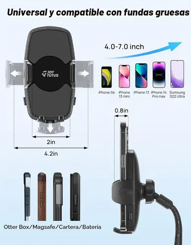 Vista 3 de [Usado] JOYTUTUS - Soporte de teléfono para automóvil, cuello de cisne largo ajustable, soporte de teléfono celular compatible con iPhone, Samsung