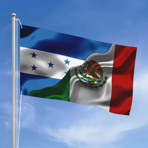 Vista 15 de Banderas de Honduras y República Dominicana para exteriores de 3 x 5 pies, tres capas de tela para coser a doble cara, impresión de 3 x 5 pies