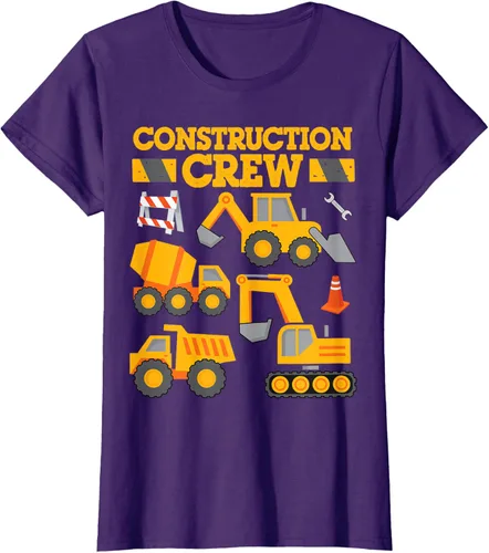 Vista 13 de Construction Crew Worker Excavator - Camiseta para niños y niñas Negro