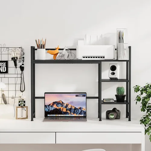 Vista 4 de Snughome Estante de Escritorio, Gabinete de Escritorio de 38.6" para Monitor de Computadora, Estante Organizador de Escritorio, Estante
