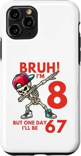 Vista 29 de Bruh I'm 8 But One-Day I'll Be 67 Retro 8th Birthday Kids Case for iPhone 17