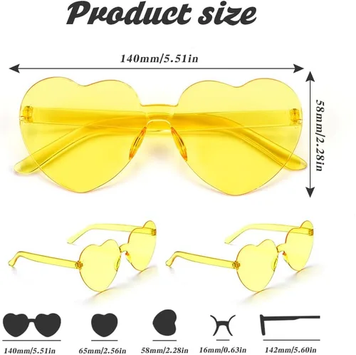 Vista 2 de Heart Sunglasses Heart Shaped Sunglasses Womens 2 Pairs Rave Sunglasses for Women Bachelorette Party Favors