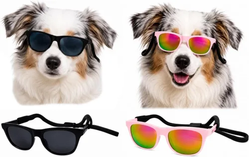 Vista 9 de G006 - Lentes de sol para disfraz de perro mascota de los años 80, para sesión de fotos, razas medianas de 20 a 40 libras