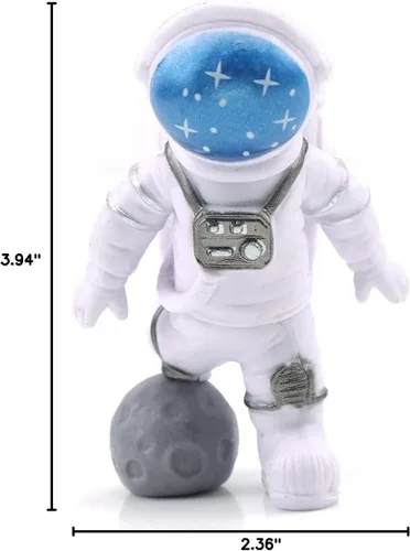 Vista 5 de 3 adornos de escritorio de astronauta de resina, figura de astronauta, decoración de tarta, adorno de mesa para decoración de regalo de fiesta