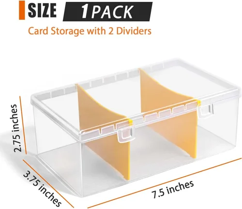 Vista 2 de tutata Caja de almacenamiento de tarjetas coleccionables de plástico de 400 unidades con divisores, caja de almacenamiento de tarjetas de béisbol
