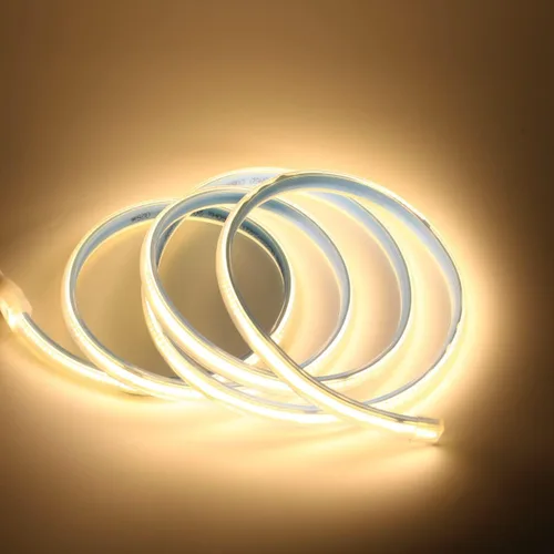 Vista 8 de Tira de luz LED 3000K AC 110V 1M Iluminación impermeable 110 voltios Tira de luz LED COB enchufable 1 metro Blanco cálido para iluminación
